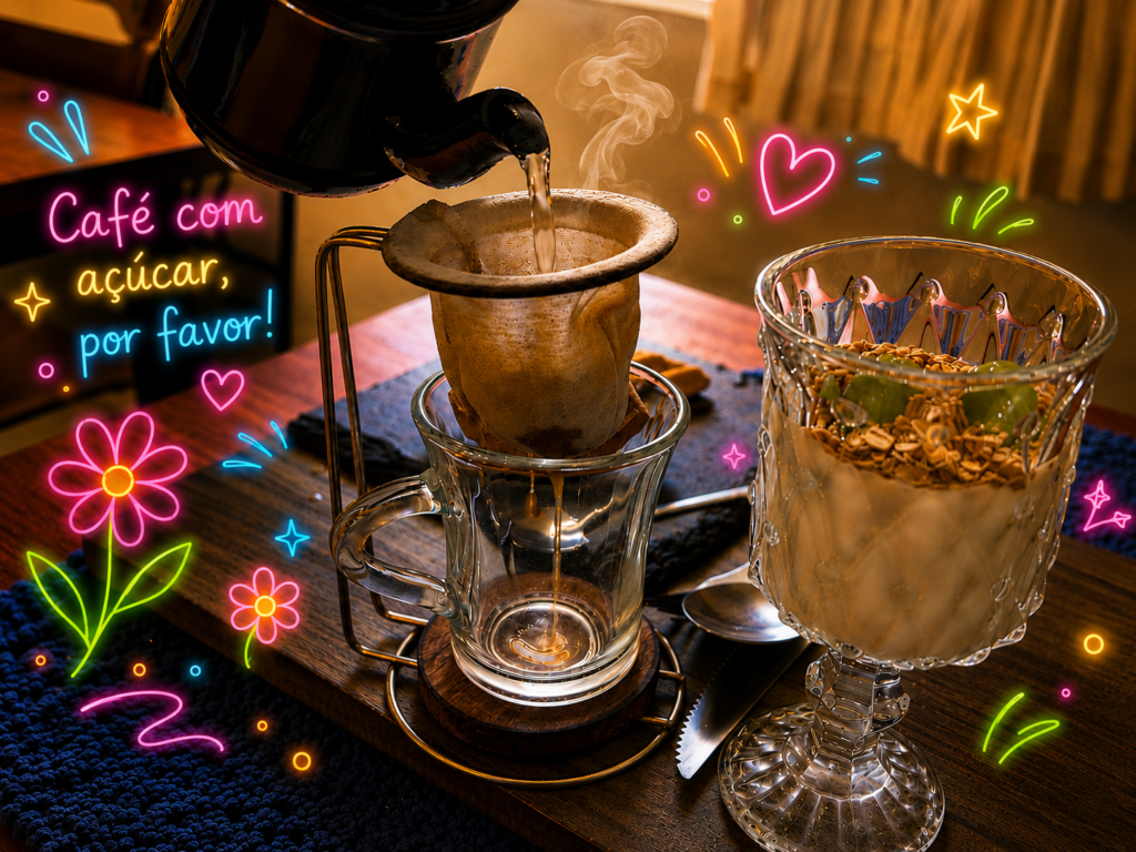 Café com açúcar, por favor